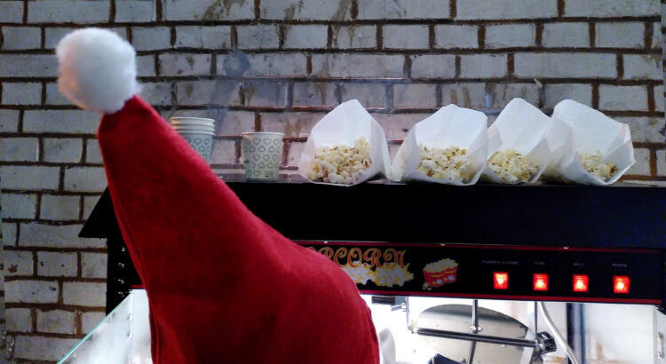 Popcornmaschine am Weihnachtsmarkt Trelleborg Grundschule
